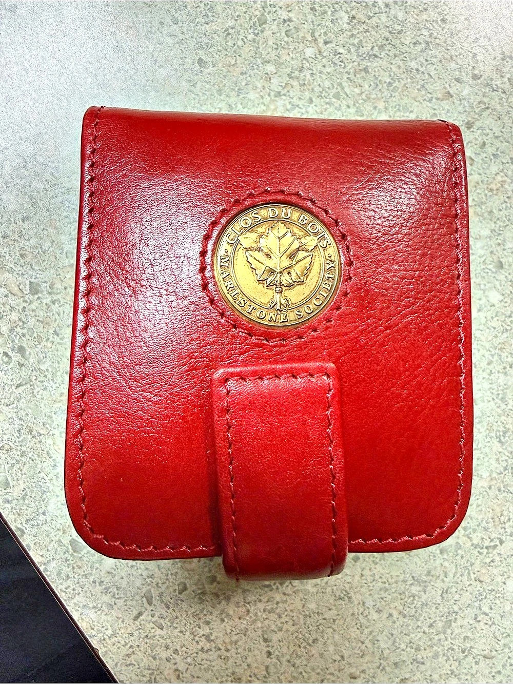 Vintage Clos Du Bois Marlestone Society Red Leather Lipstick Holder By Palm West